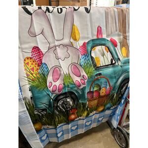 Home Fabric Shower Curtain  60 x 70”  & Hooks Spring Easter New